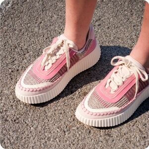 💕🔹️DOLCE VITA 🔹️ Pink Multi Suede Dolen Sneakers
